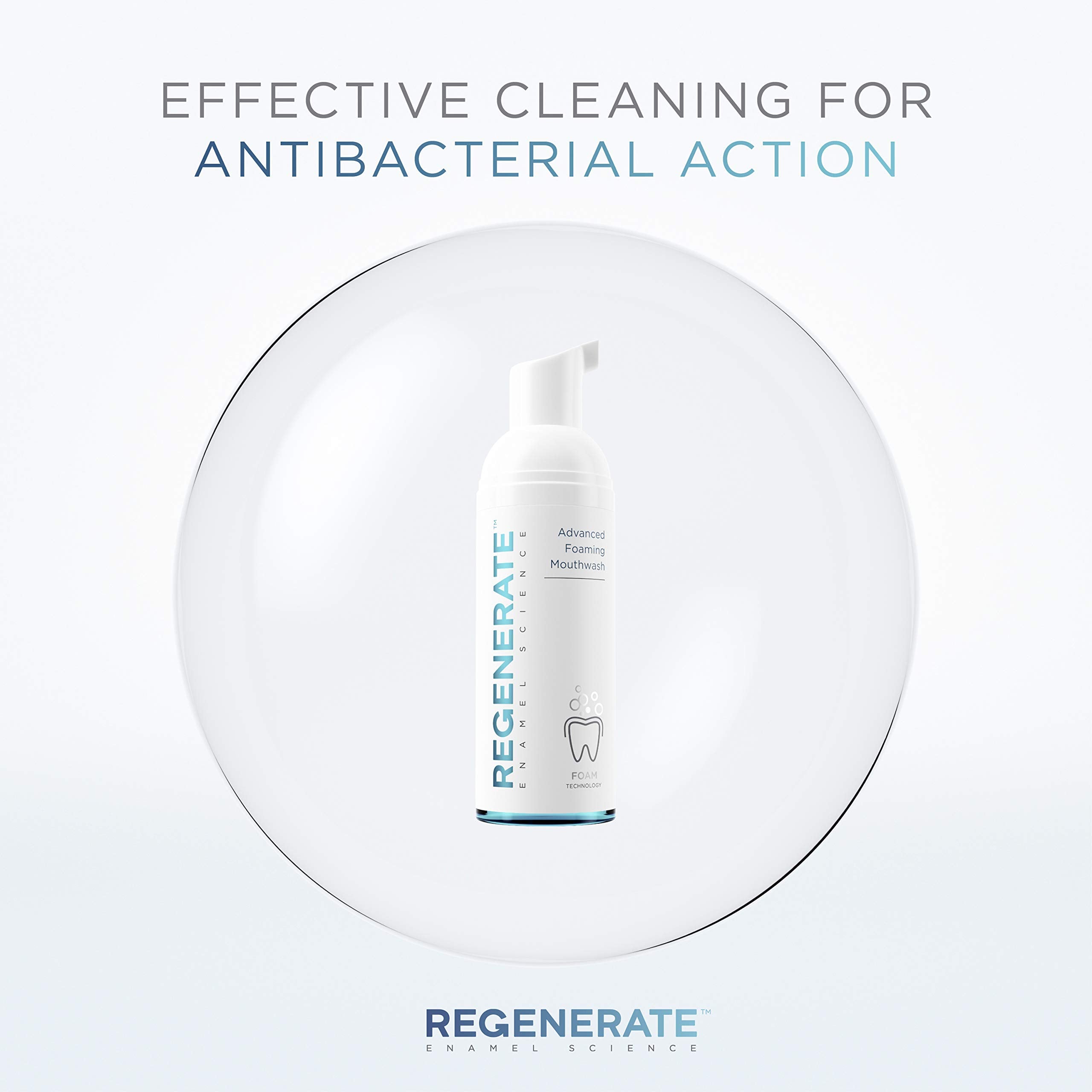 Routine quotidienne facile avec Regenerate, rince-bouche moussant.