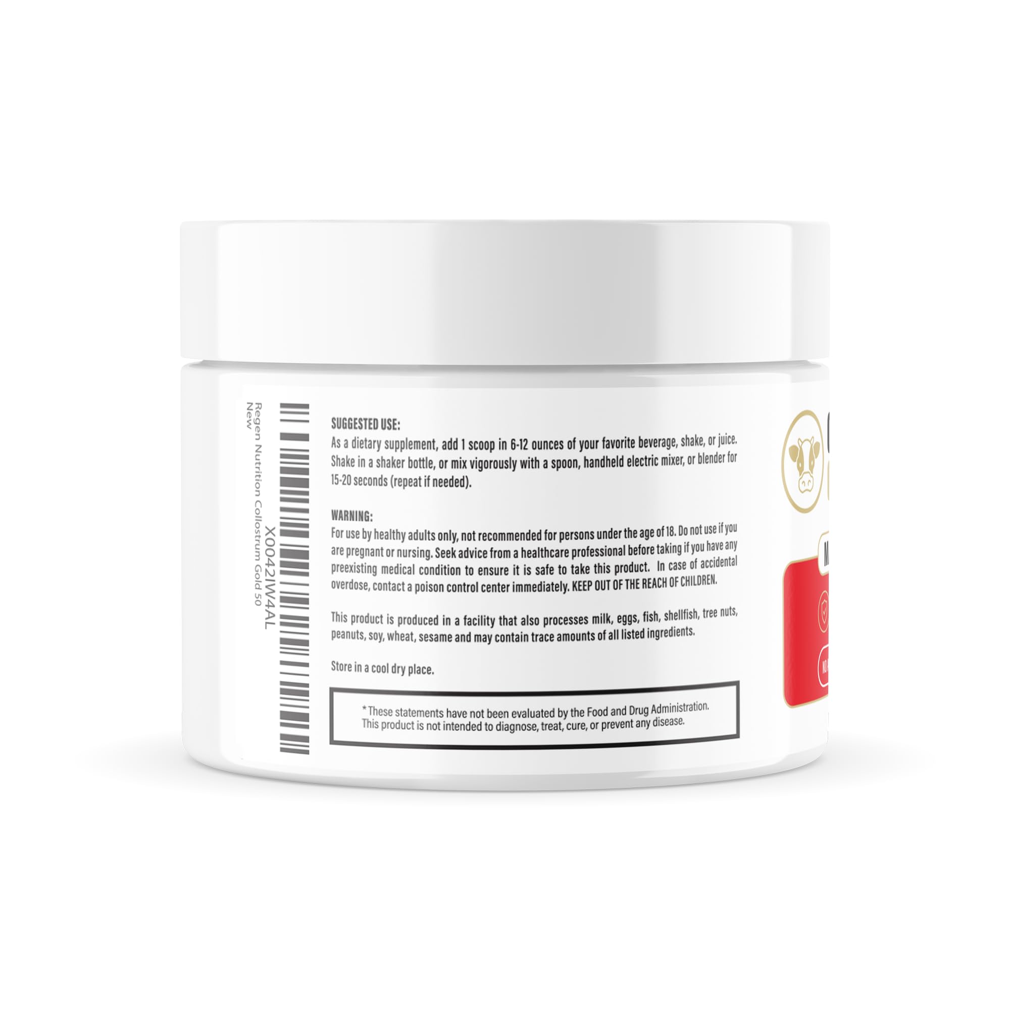 Regengen Nutrition Colostrum Gold 50 - routine quotidienne: soutien potentiel pour le bien-être général.