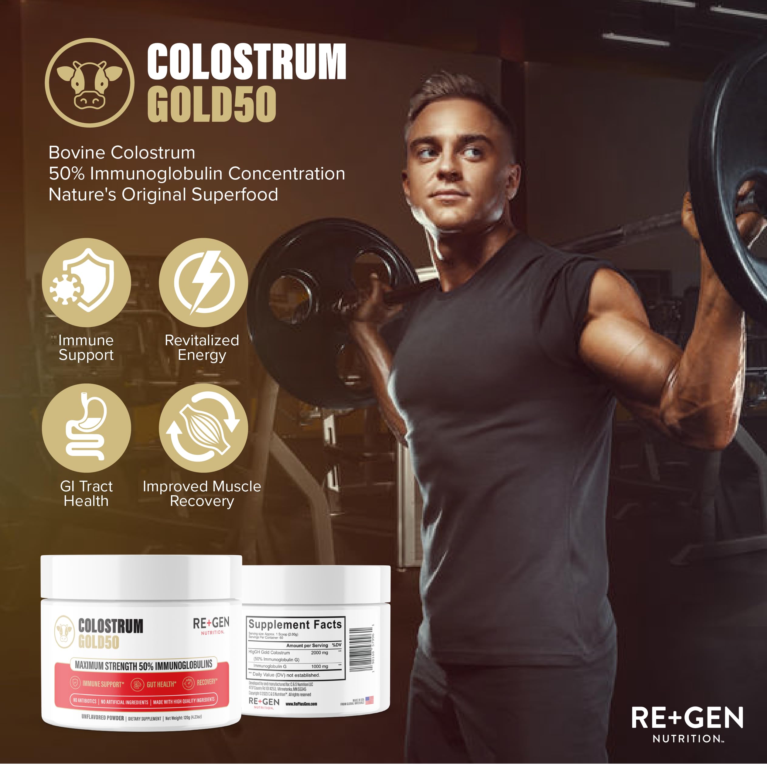 Regengen Nutrition Colostrum Gold 50 - smoothie: intégration facile dans les boissons de récupération.