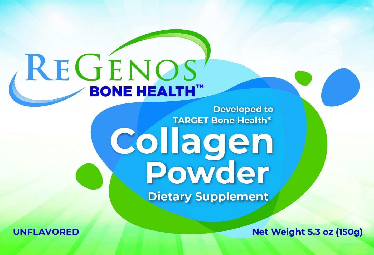 ReGenos Bone Health – dosage 5 g, mesure simple pour l’usage quotidien.