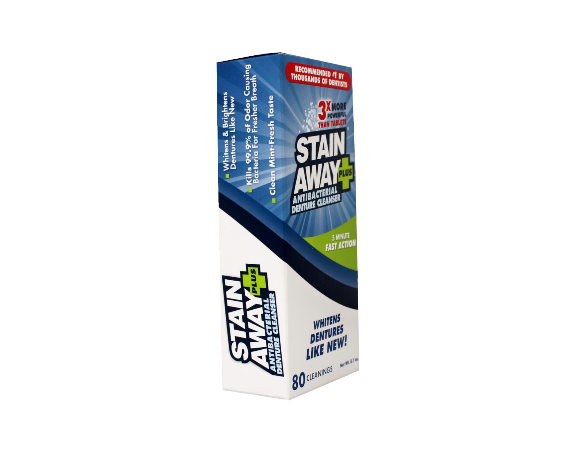 Action rapide en 5 minutes sur dentiers avec StainAway Plus