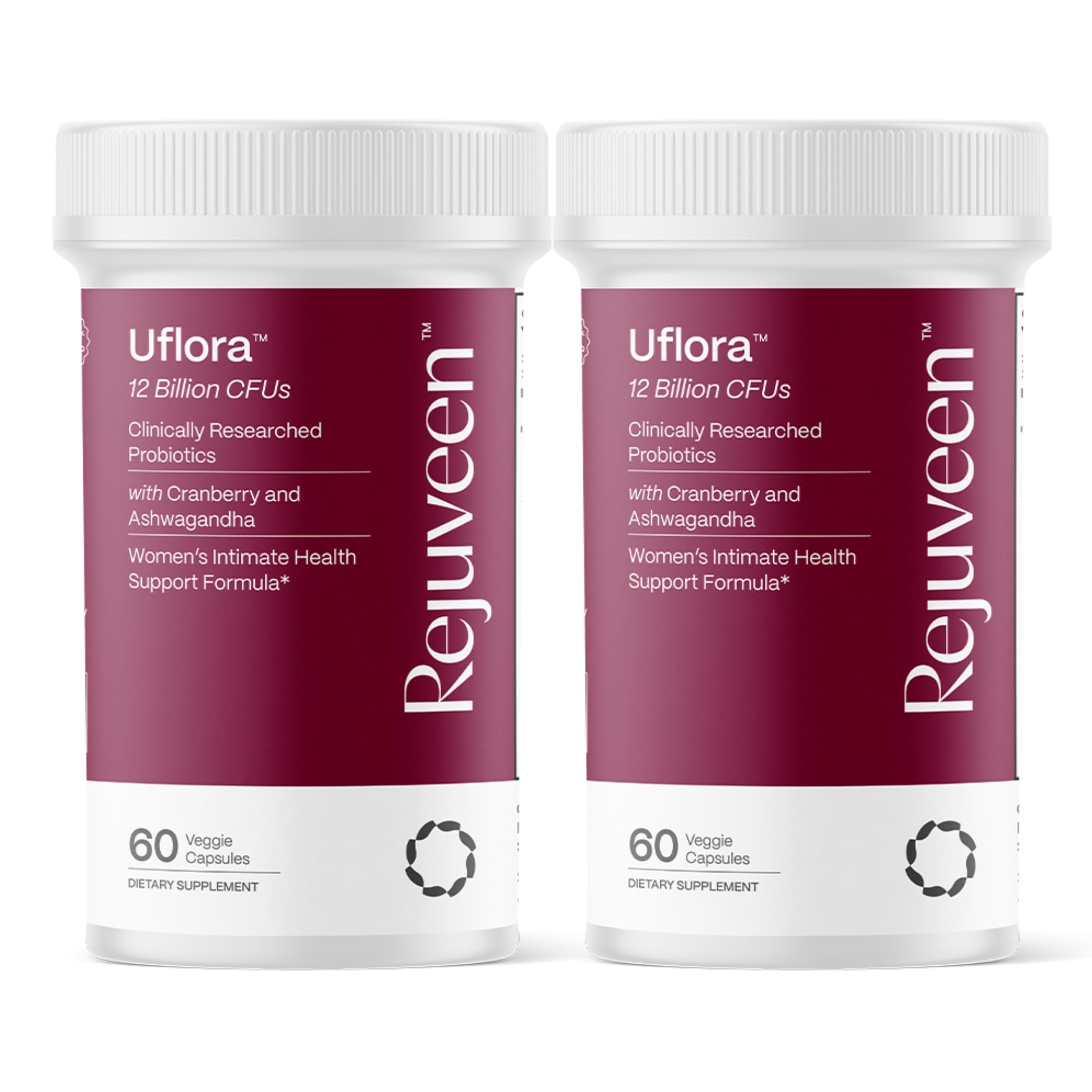 Rejuveen Uflora Probiotiques, bouteille: soutien équilibre intime et fraîcheur durable.