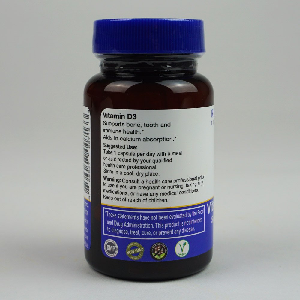 Rejuvenation Therapeutics Vitamine D3, gélules compactes pour dosage quotidien
