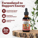Rejuvica Health Active Ginseng, goutte sur langue, soutien d'énergie douce.