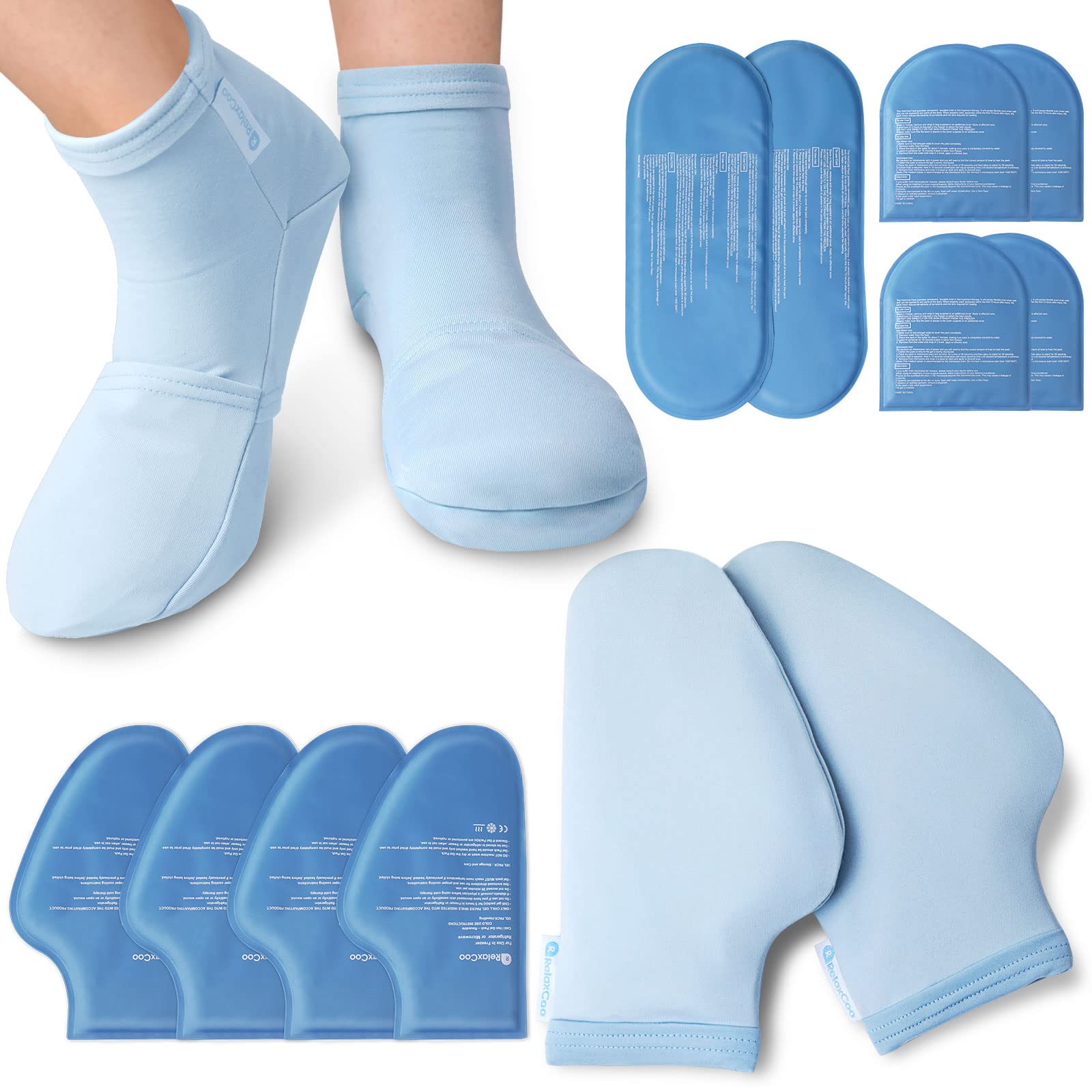 RelaxCoo chaussettes-glace: thérapie froide pour pieds douloureux et gonflés.