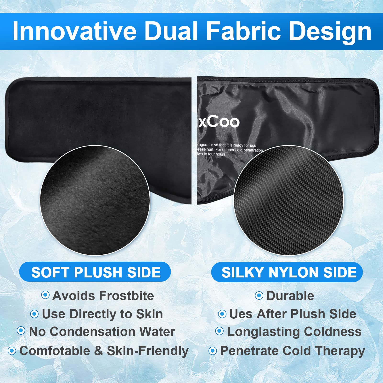 RelaxCoo couverture nylon froid profond ; thérapie par le froid efficace.