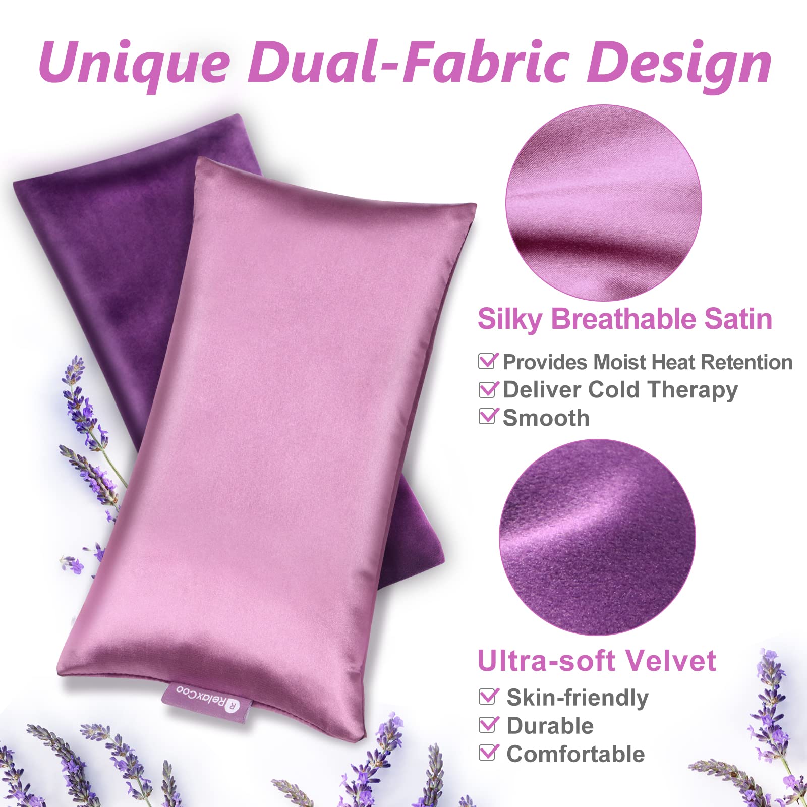 RelaxCoo oreiller lavande: design double velours ultra-doux pour le confort nocturne