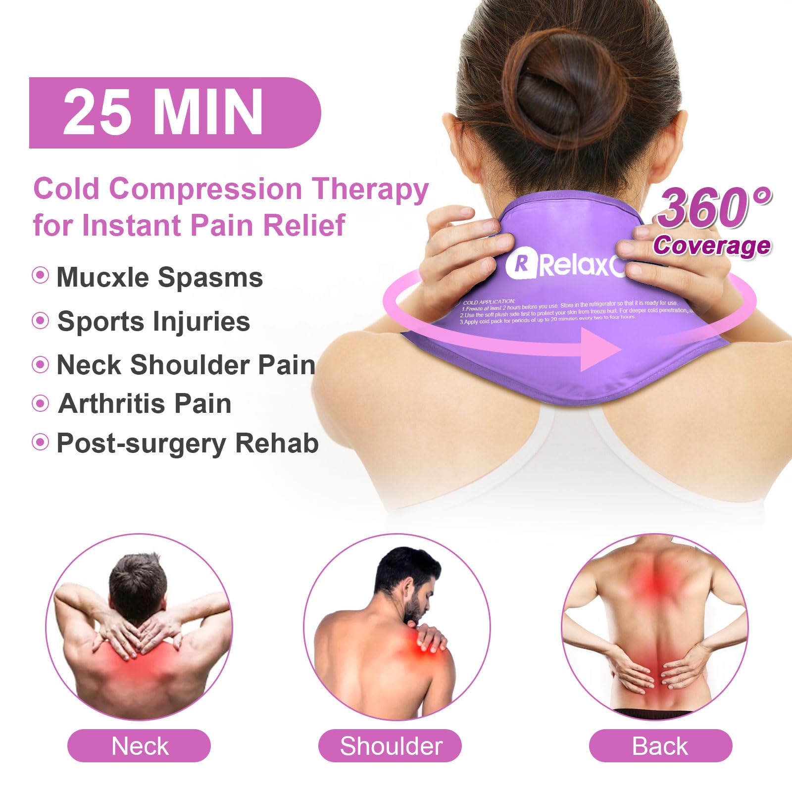 RelaxCoo enveloppe nylon froide pour une thérapie par le froid plus intense.