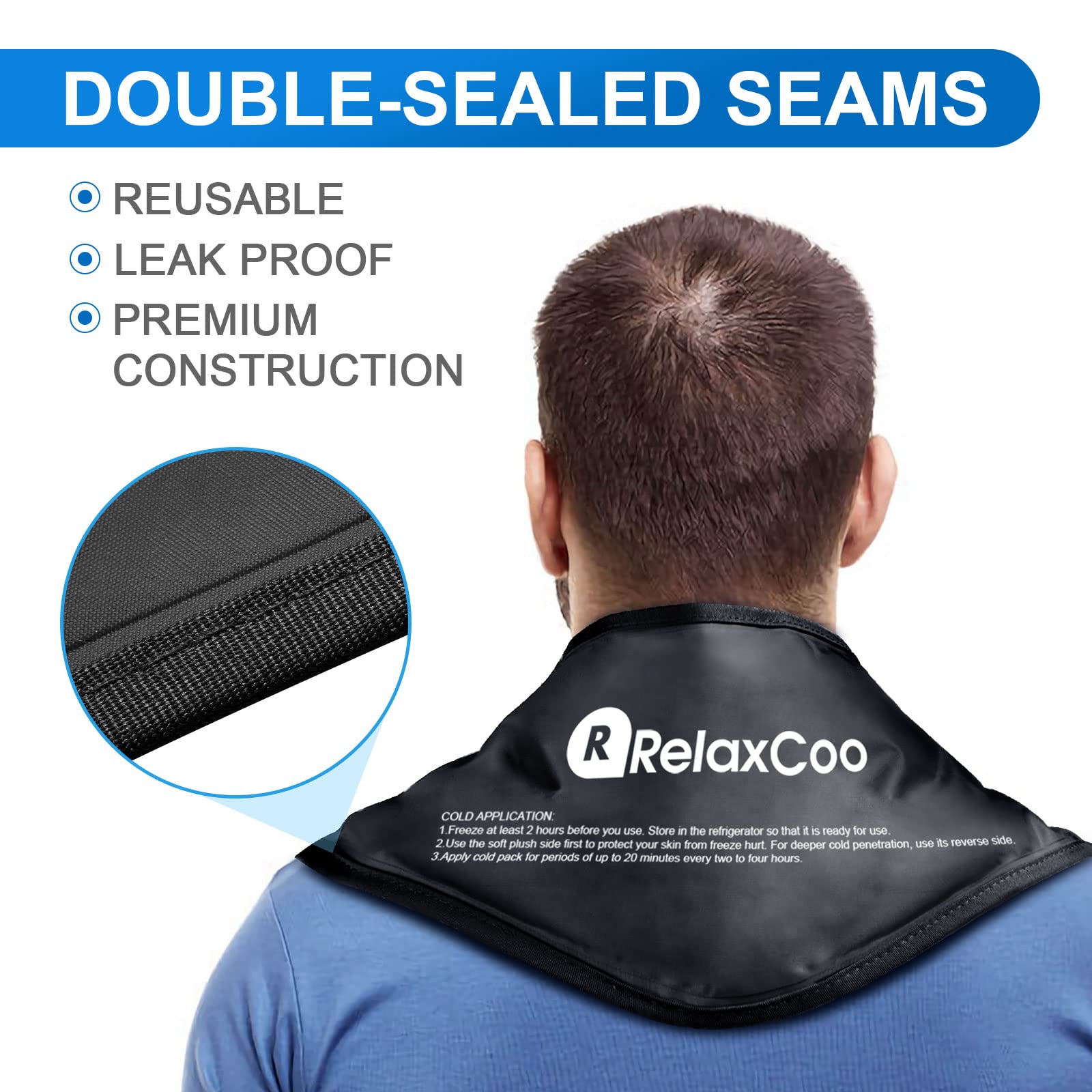 RelaxCoo utilisation multi-zones ; appliqué sur le cou et les épaules.