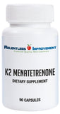 Relentless Improvement Vitamin K2 MK4, bouteille visible, soutien potentiel des os dans une routine quotidienne.