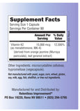 Étiquette claire Relentless Improvement indiquant dose et bénéfices potentiels pour l'usage.