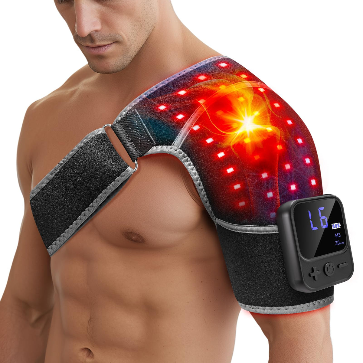 RELEXNOW epaule wrap avec lumiere rouge pour relaxation ciblée