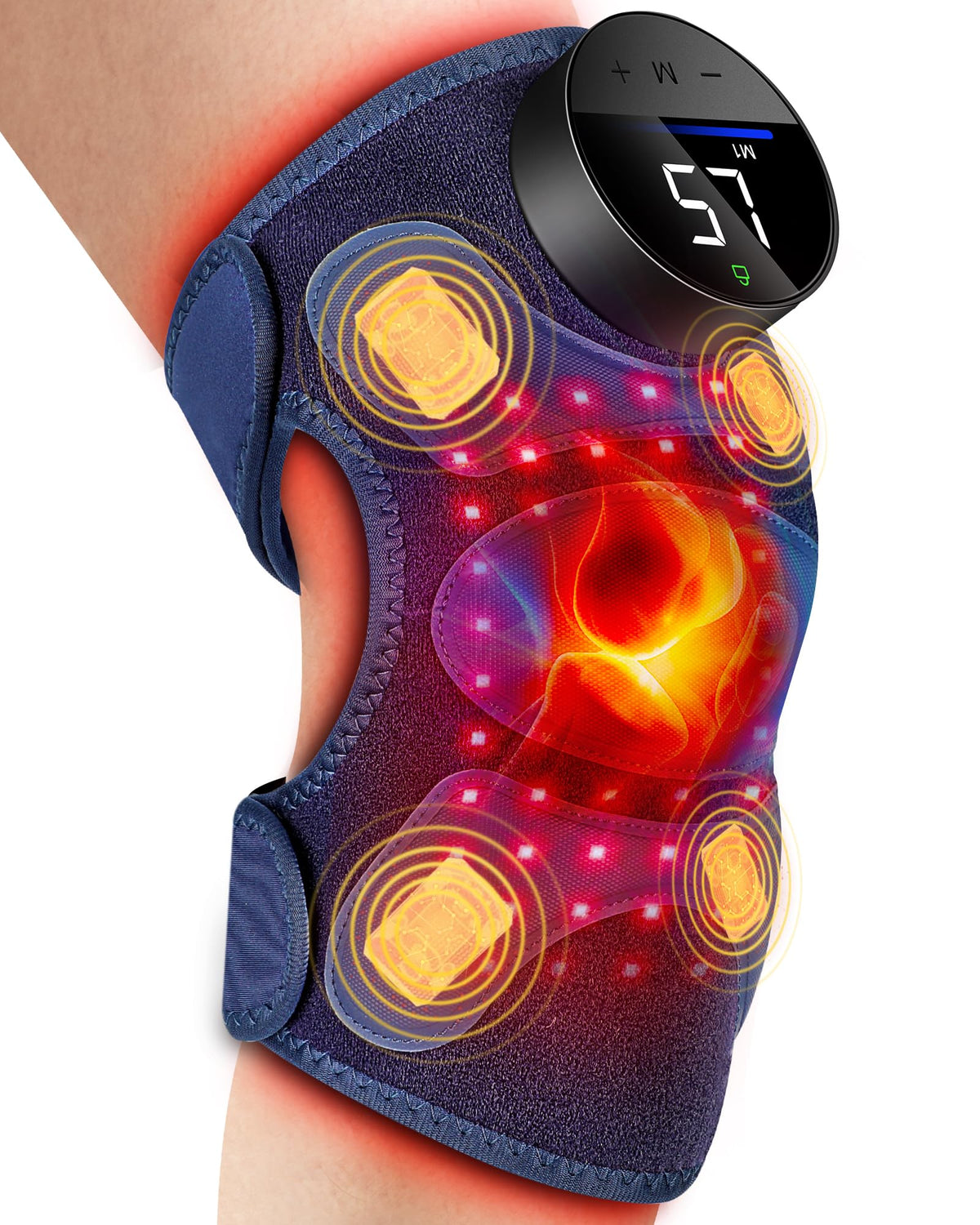 RELEXNOW Genou bande massage quatre zones pour soulager la fatigue.