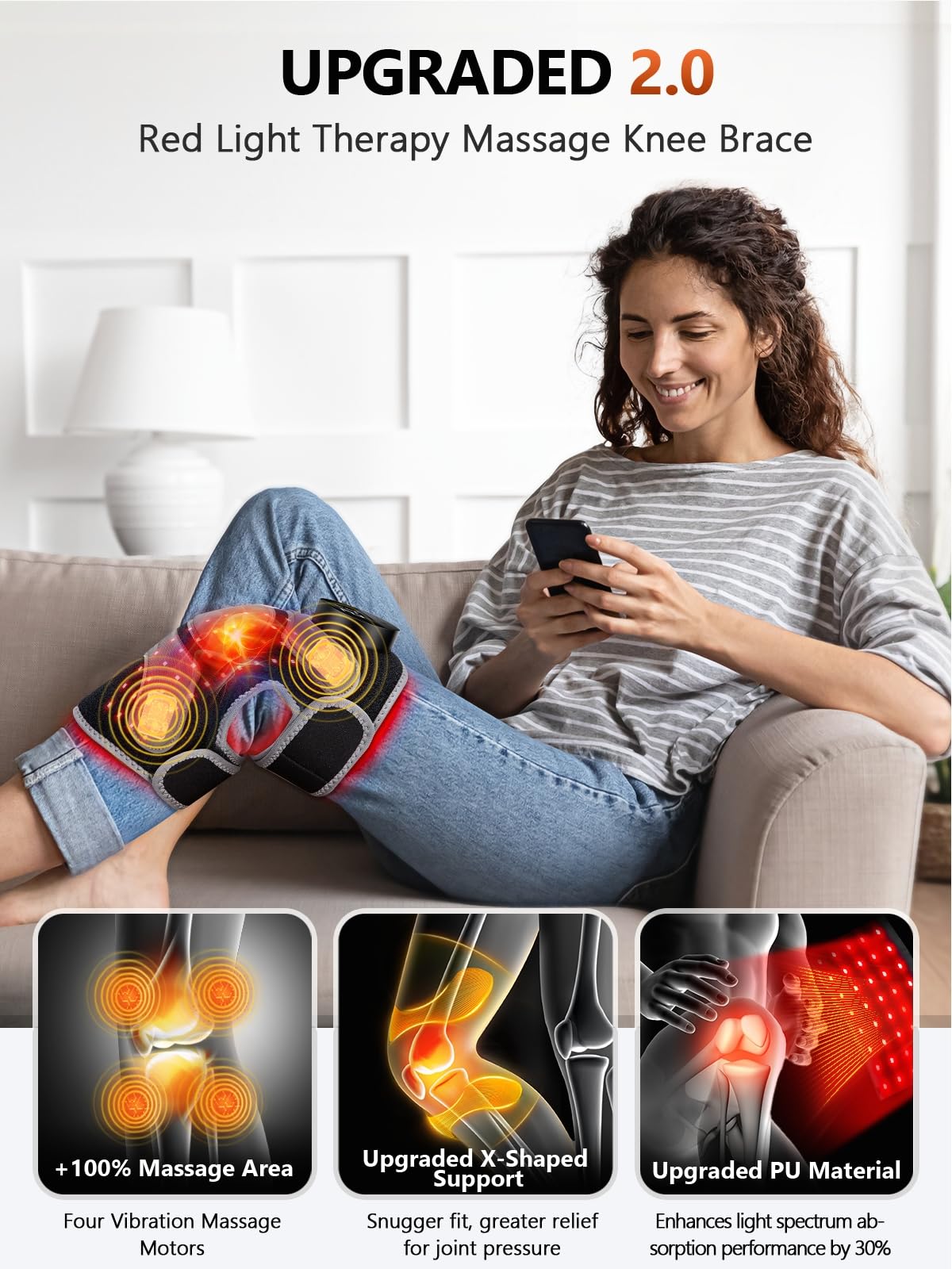 RELEXNOW genou - pulsation thermique et chaleur réglable.