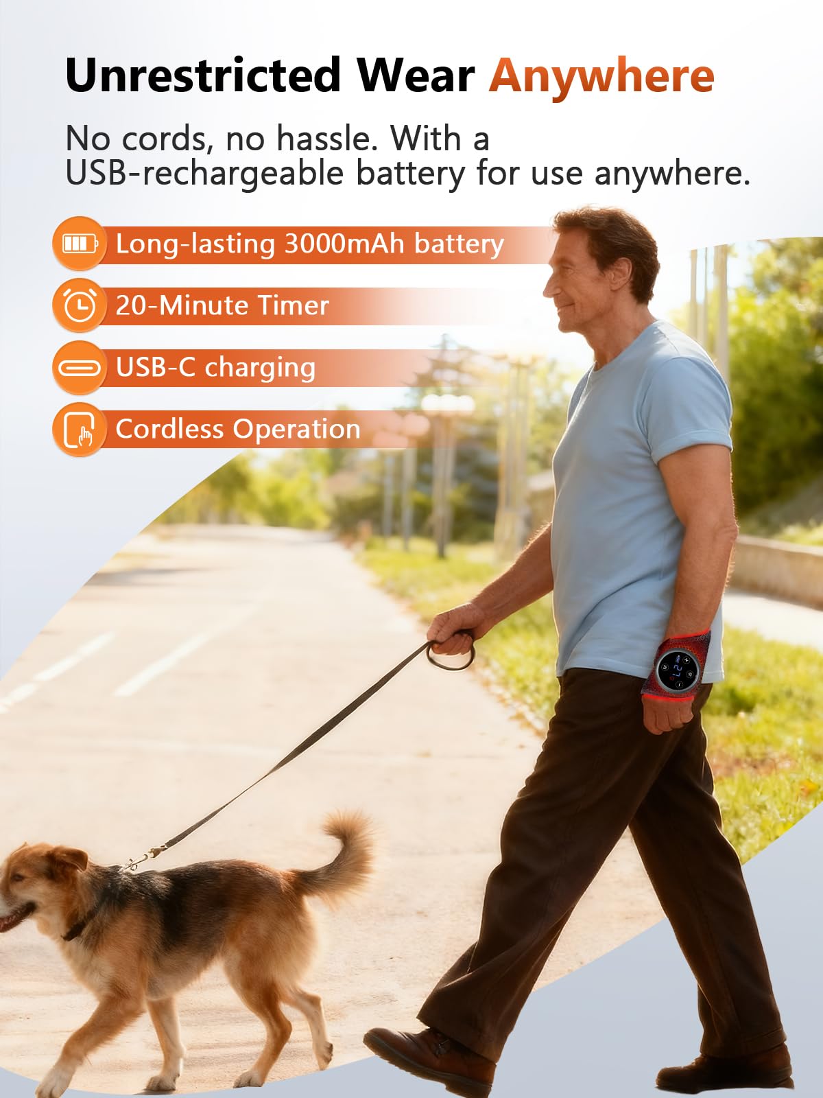 RELEXNOW poignet batterie 3000mAh – autonomie suffisante pour plusieurs sessions
