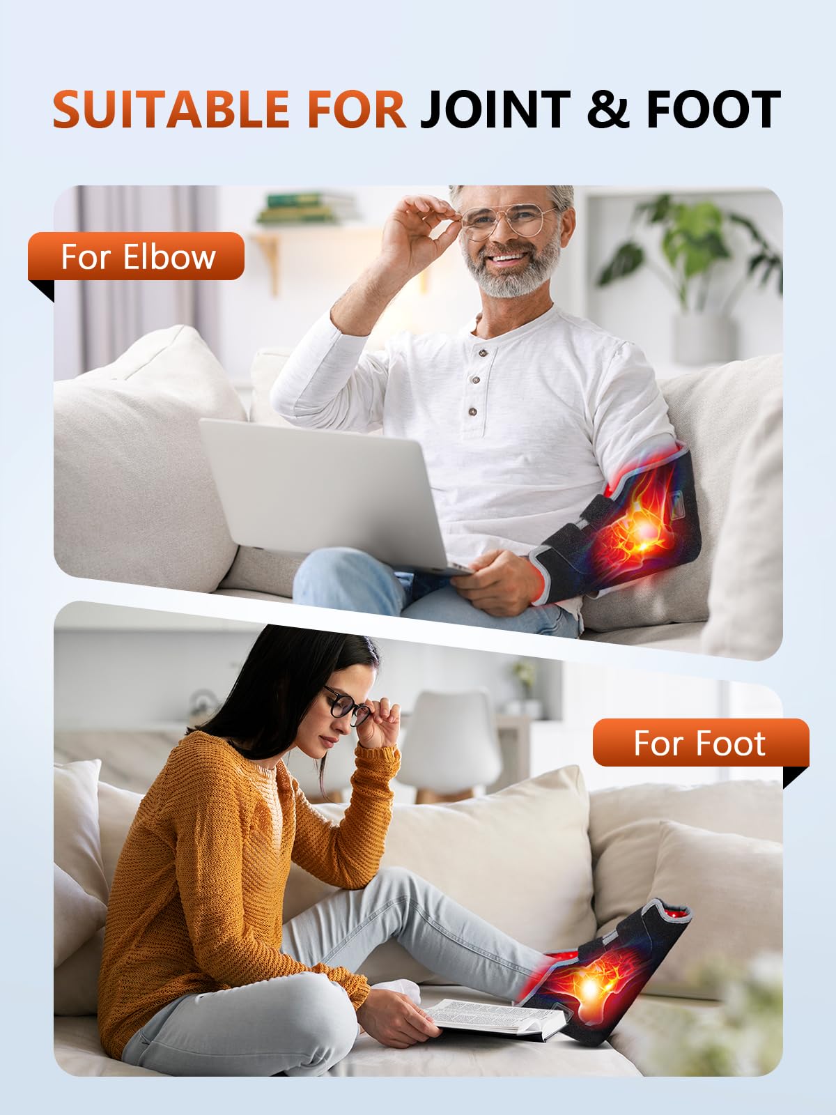 RELEXNOW utilisation pieds nus maximise la pénétration lumineuse et chaleur.