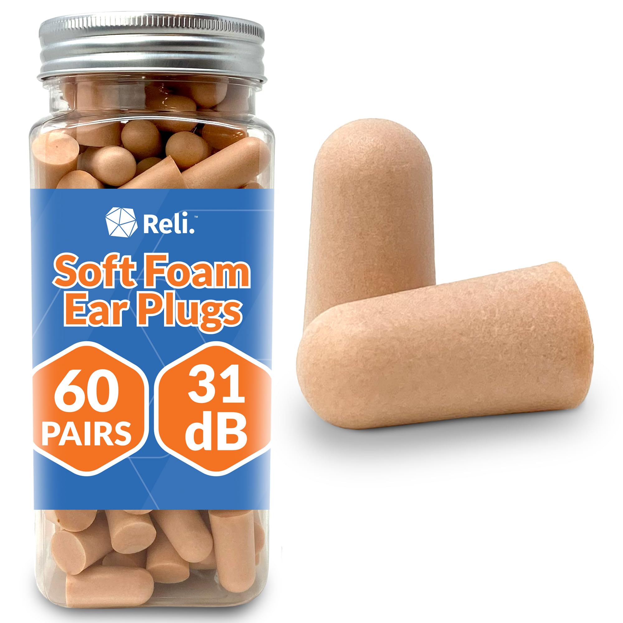 Reli bouchons d'oreilles en mousse pour dormir, réduction du bruit facilitant le sommeil.