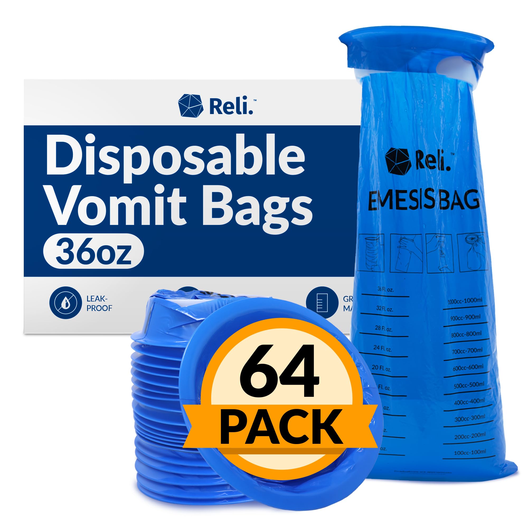 Reli sacs à vomi jetables-capacite-1000ml, parfaits pour trajets en voiture.