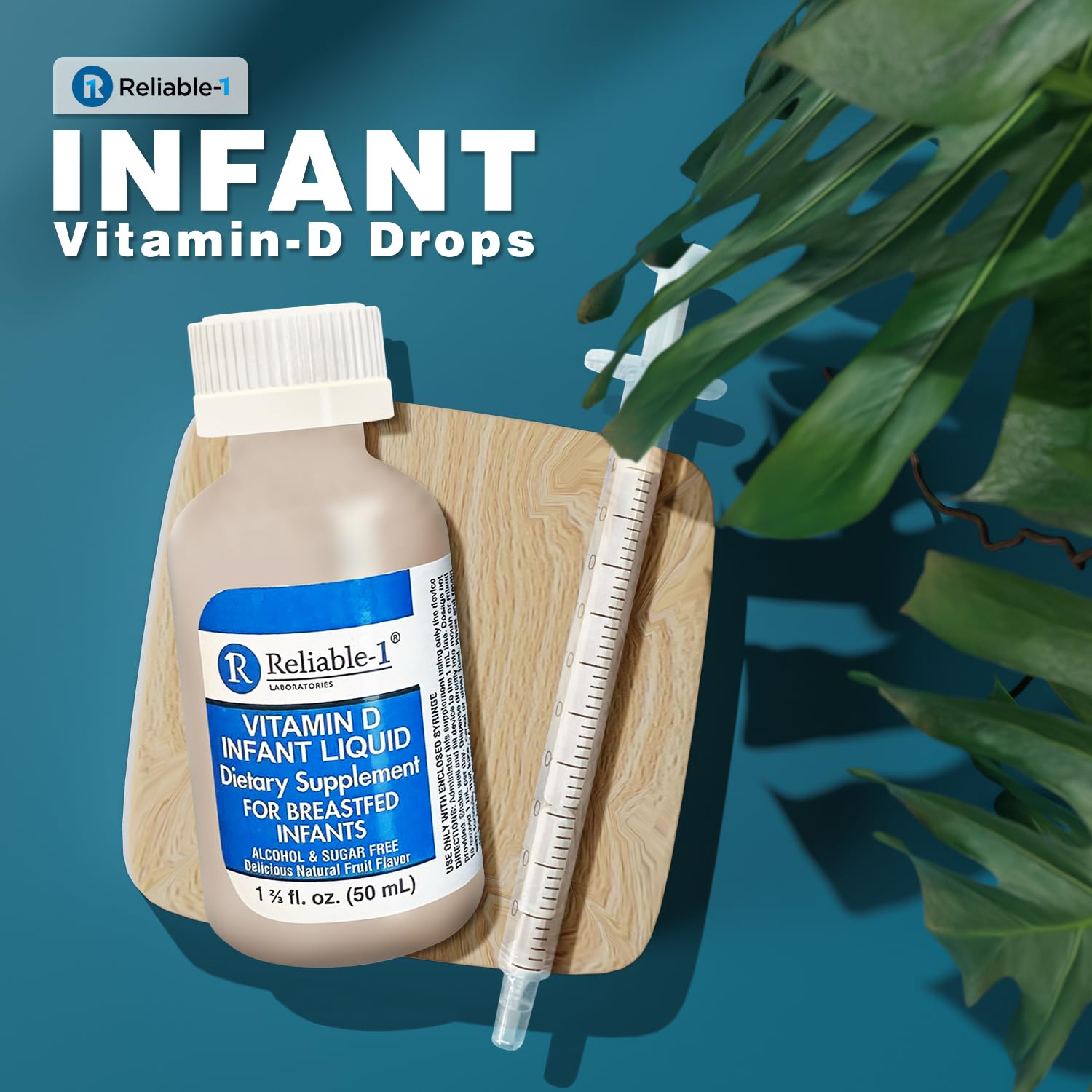 Gouttes Vitamine D Reliable-1 avec pipette pour dosages précis et propres