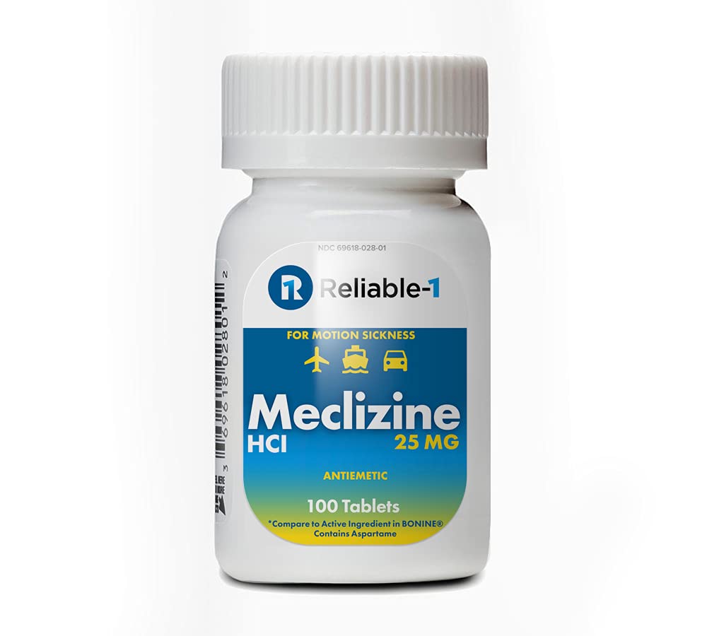 Reliable-1 Laboratories méclizine 25 mg, comprimés à mâcher, pratique lors des trajets et déplacements