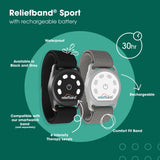 Reliefband Sport inclus le gel conducteur pour une utilisation pratique.