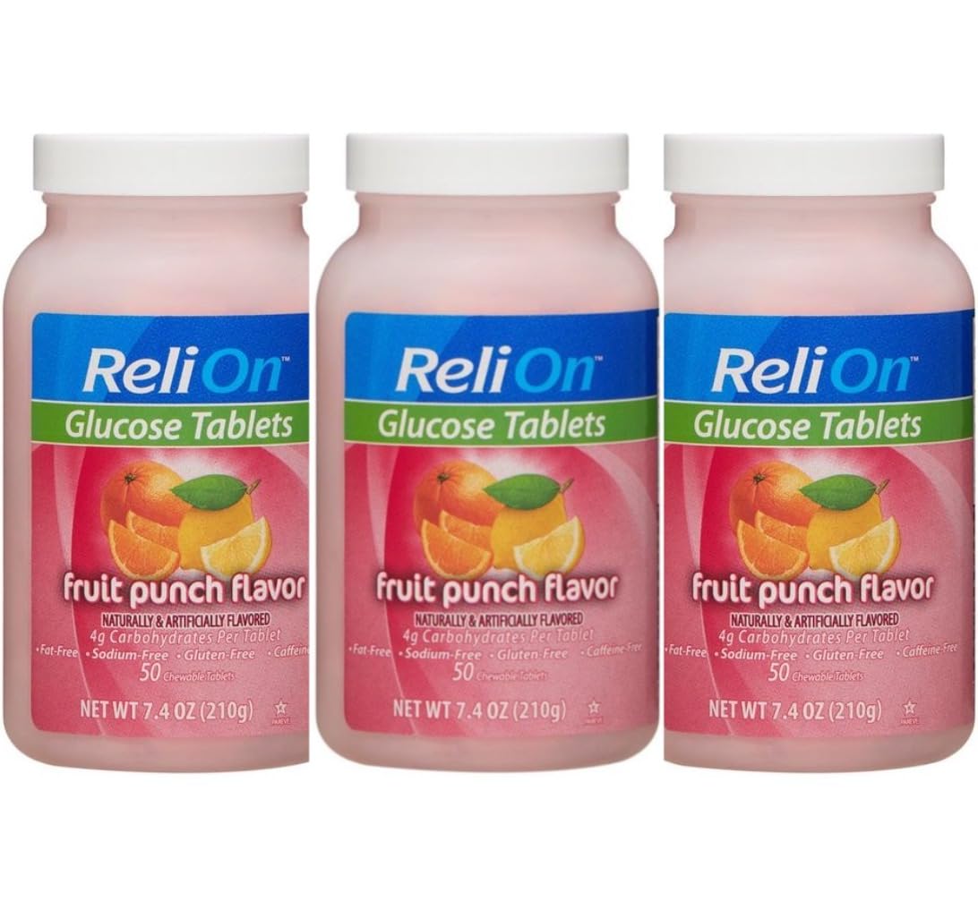ReliOn Relion tablettes glucose saveur fruits mélangés pour énergie rapide