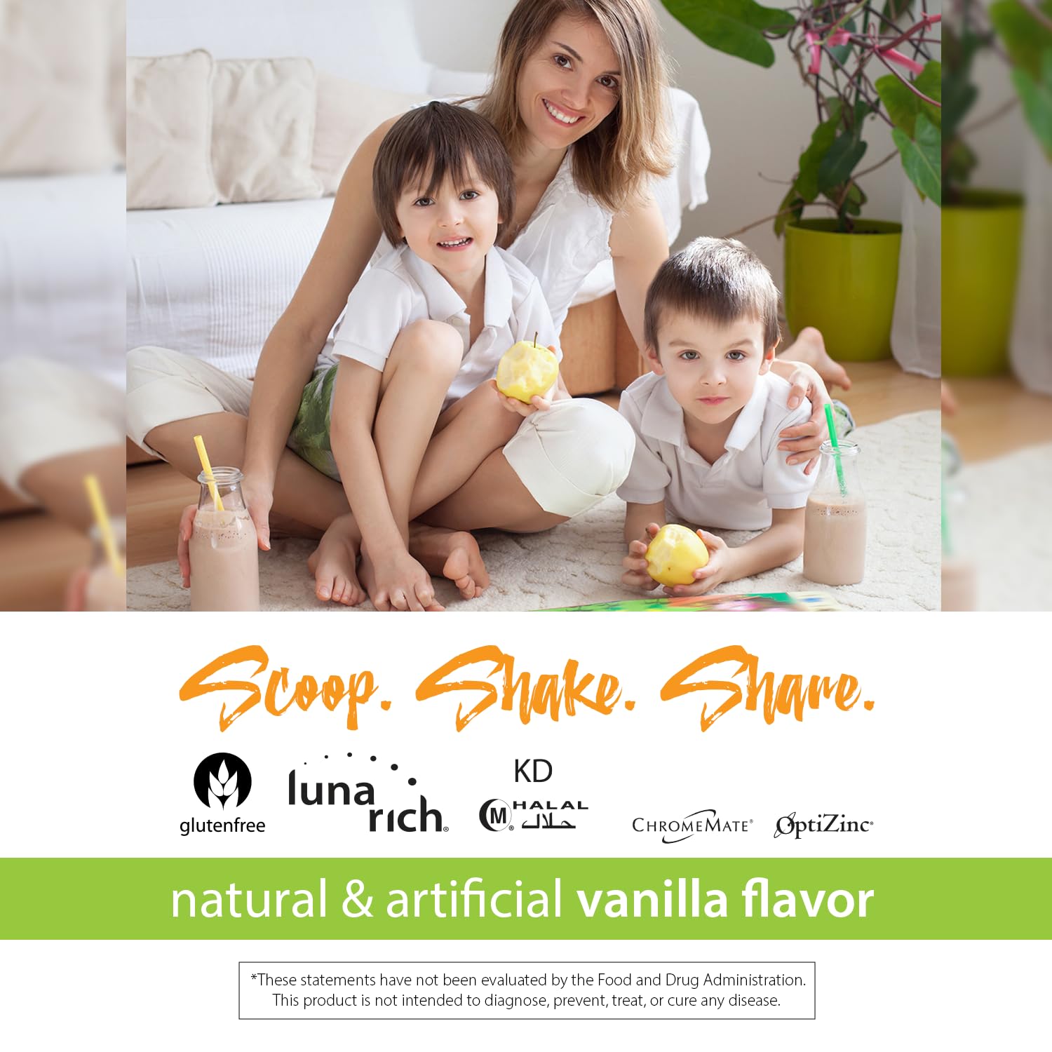RELIV Now pour enfants vanille : verre-melange pour une boisson nutritive.