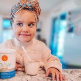 RELIV Now pour Enfants Chocolat — enfant heureux buvant après l’effort.