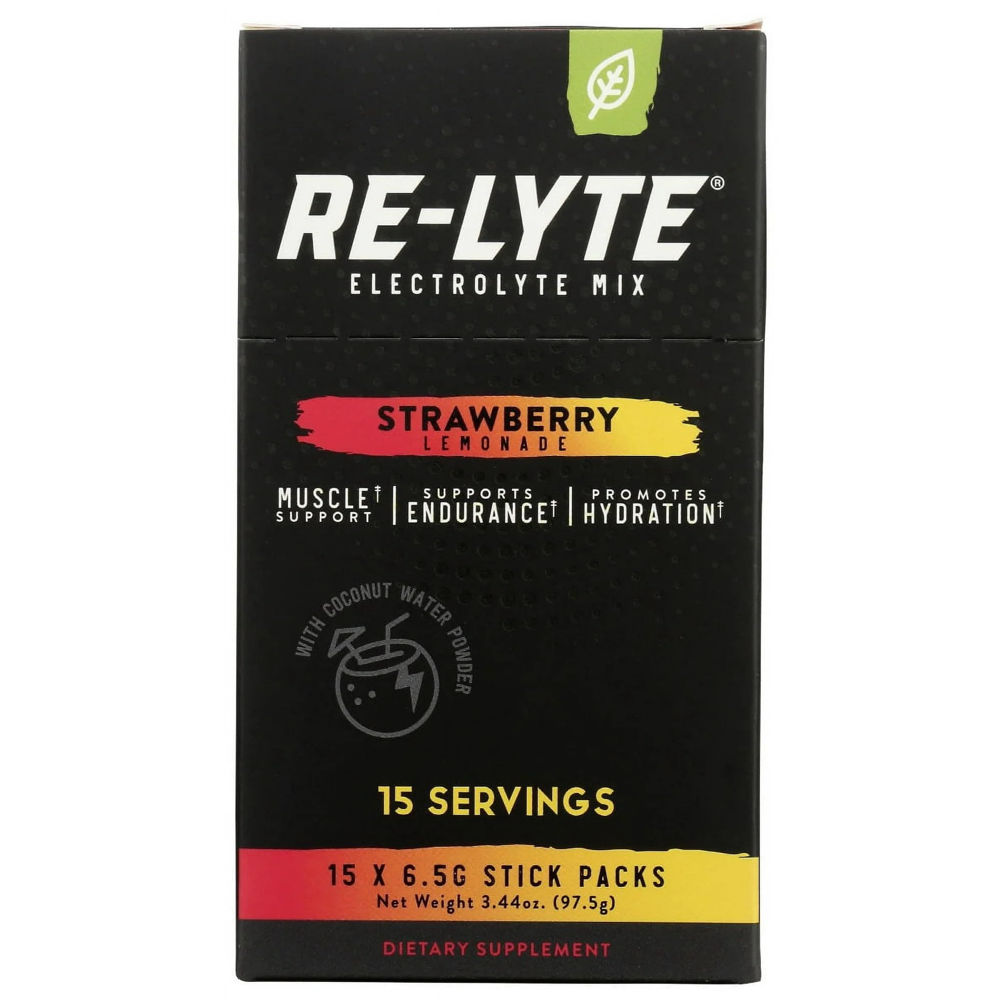 REL YTE Re-Lyte, sachets fraise-citronnade, hydratation pratique sans sucre.