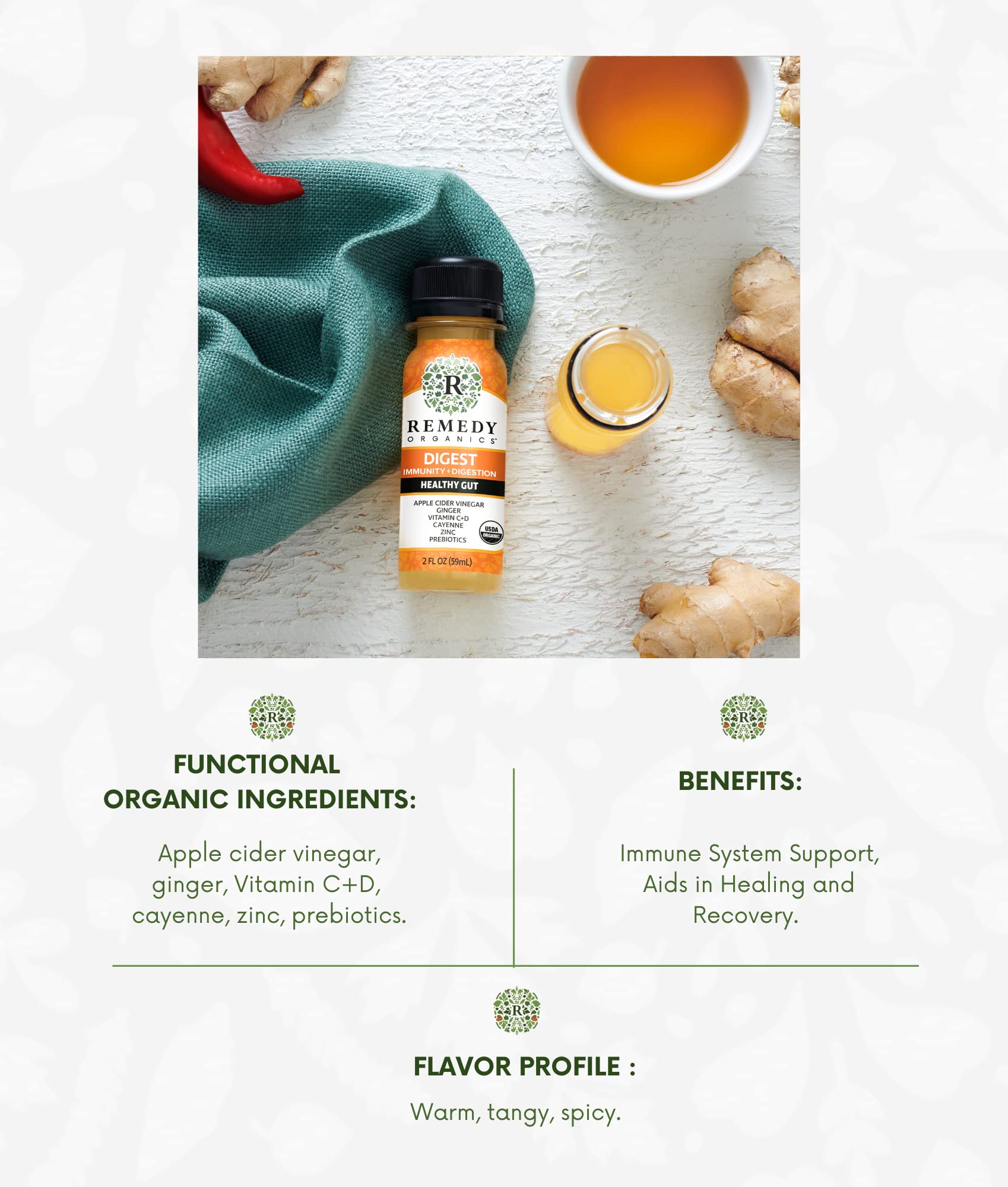 Remedy Organics Immunity Plus Shot: prise matinale pour démarrer la journée avec énergie.