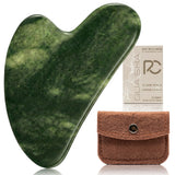 Rena Chris Gua Sha visage en jade naturel pour peau éclatante et fraîche.