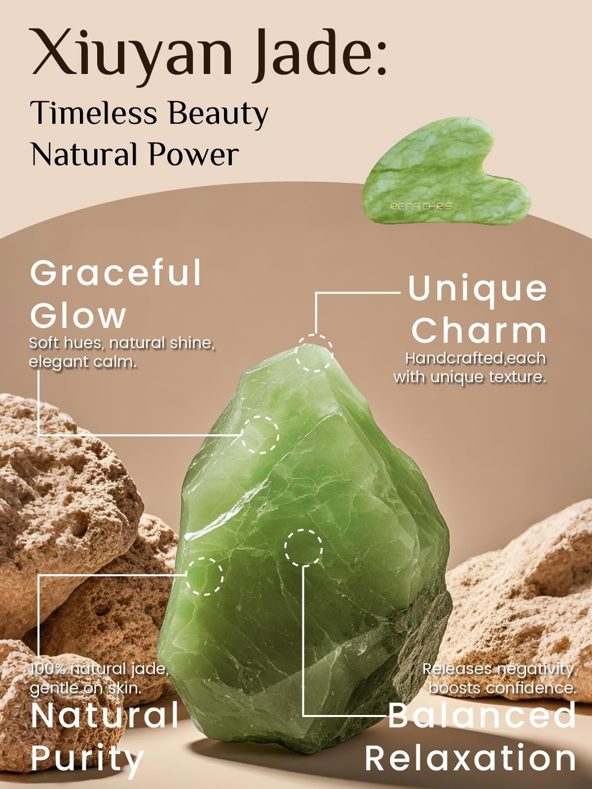 Rena Chris gua-sha en jade sculptant ligne-machoire et contours