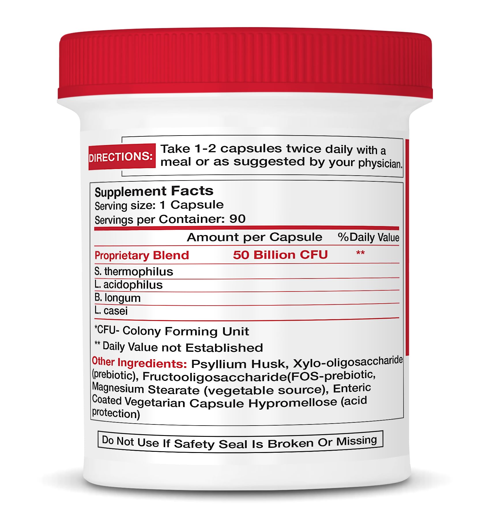 Capsules RENAMAX montrant une concentration de 50 milliards CFU par capsule.