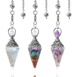 RENEMEGO pendule cristal amethyste arc-en-ciel, idéal pour la divination et l'équilibrage énergétique