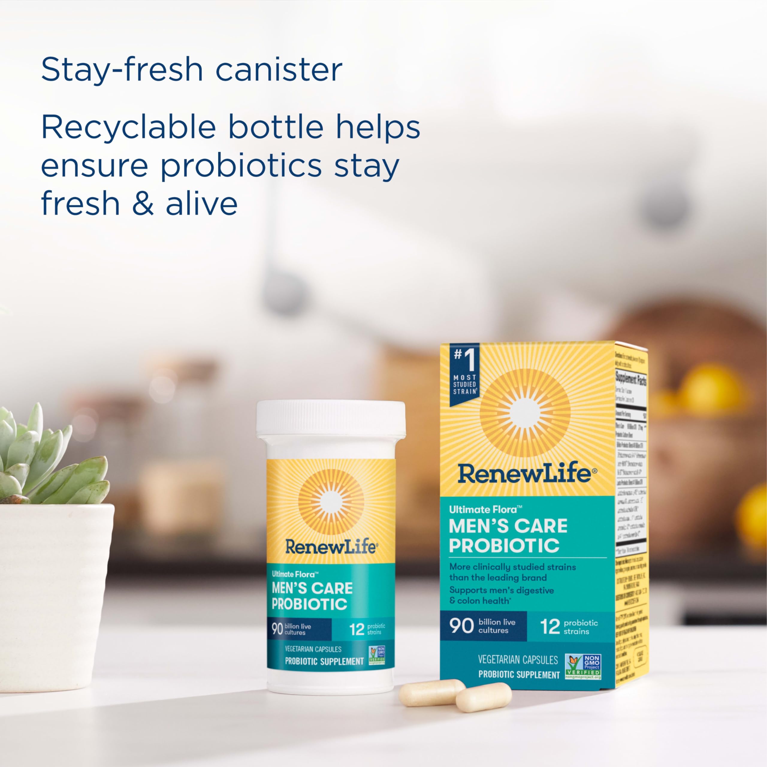 Barrière intestinale renforcée grâce aux probiotiques Renew Life Men's Care.