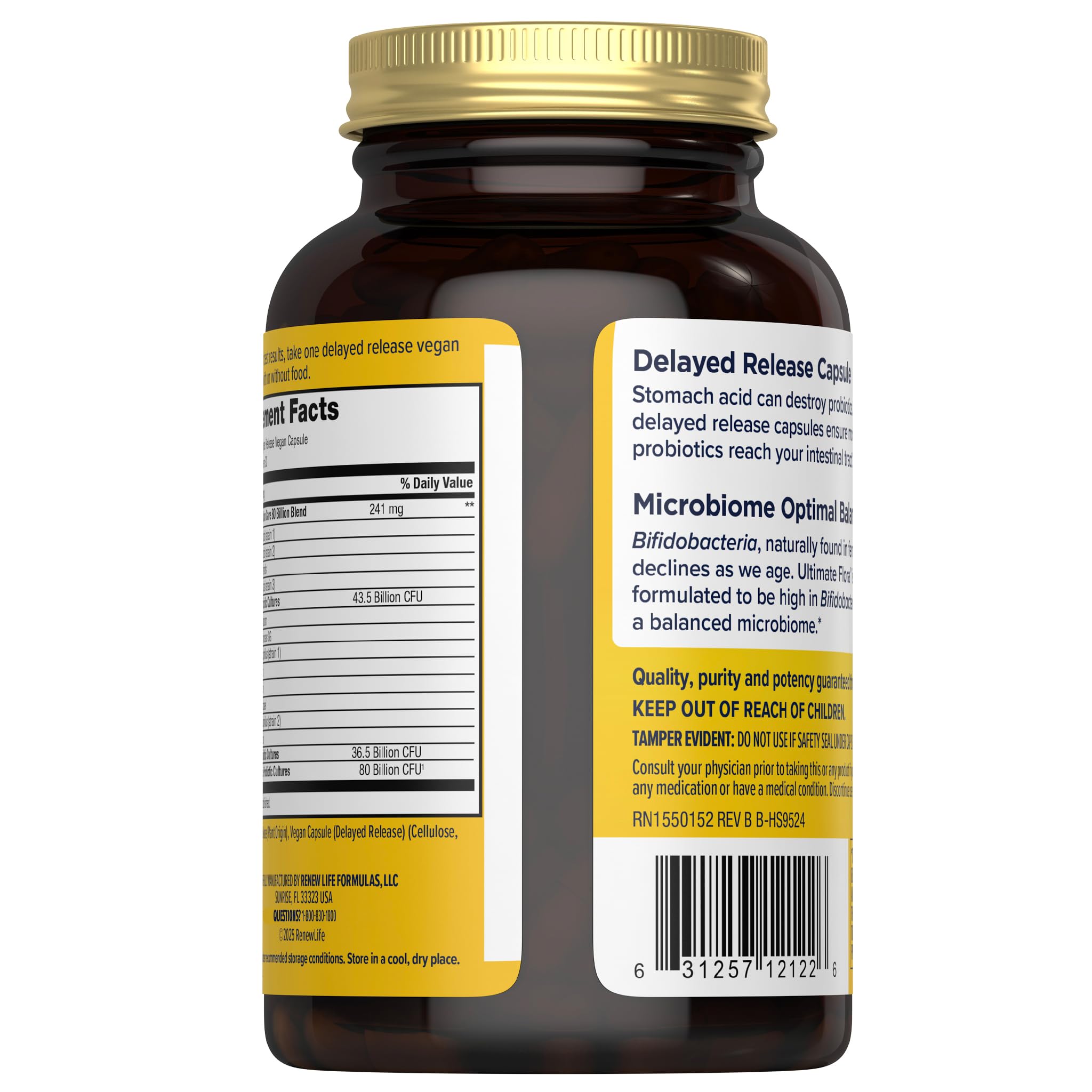 Renew Life Colon Care: emballage avec libération retardée pour optimiser l’arrivée des probiotiques.