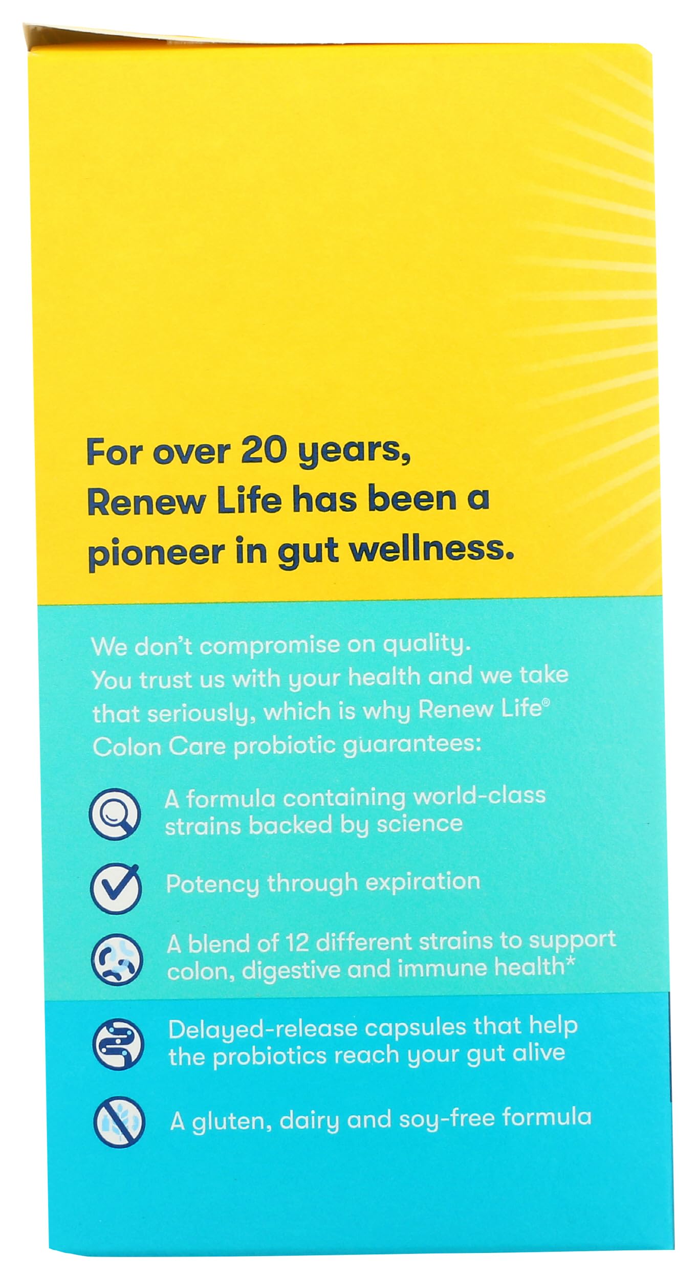 Colon Care: 12 souches probiotiques, certifié sans OGM.