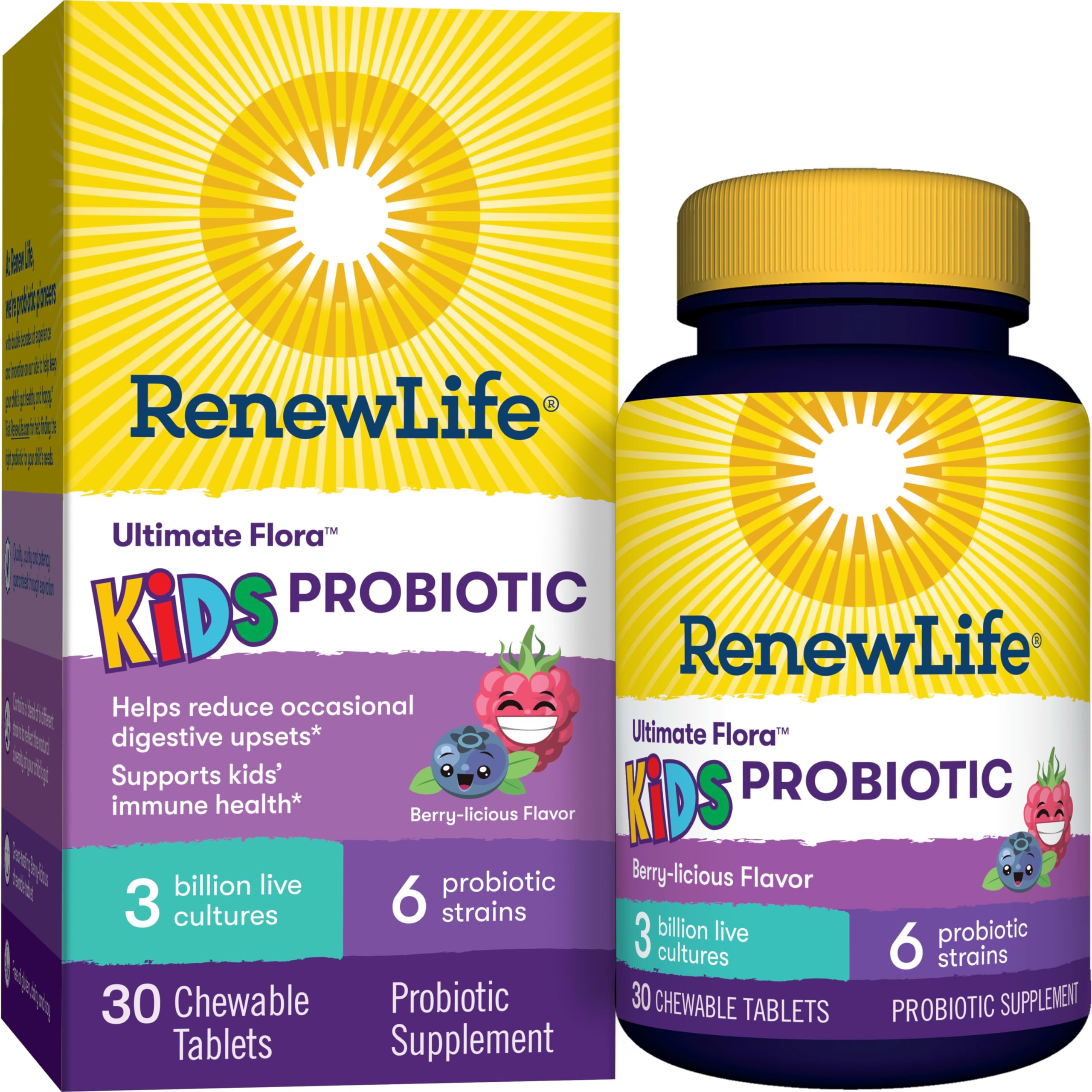 Renew Life Gommes pour enfants – bouteille prête à emporter et partager