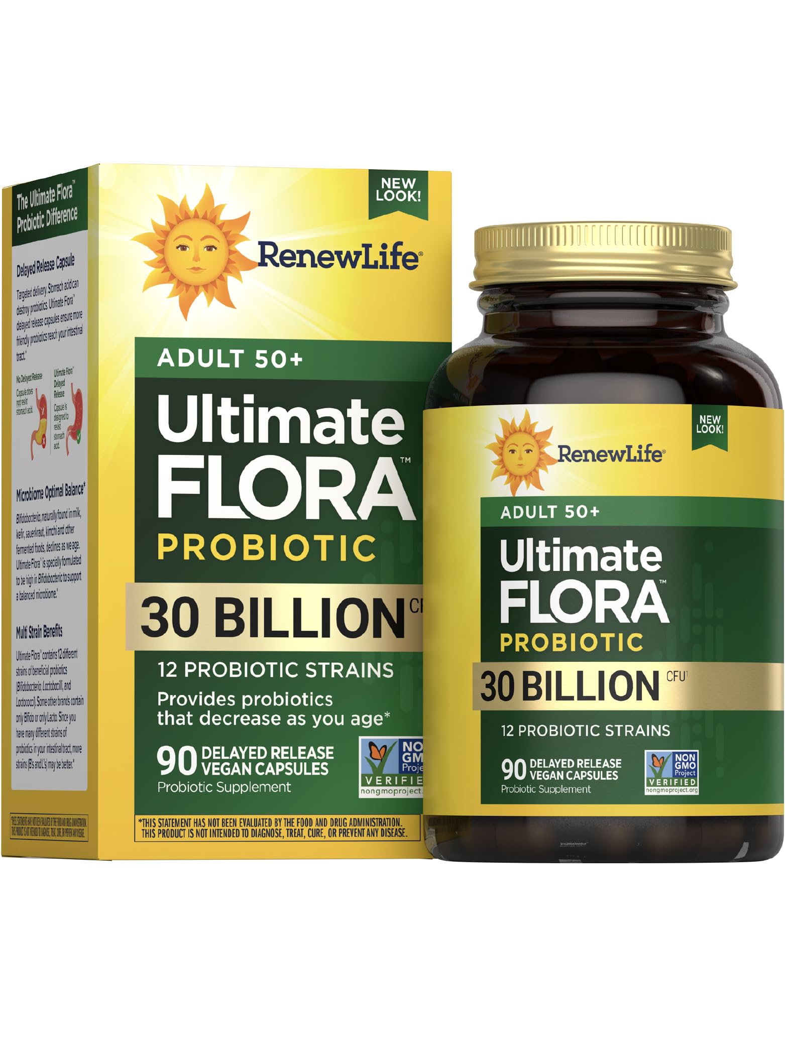 Renew Life Probiotic Adulte 50 Plus – bouteille 30 milliards pour digestion et immunité