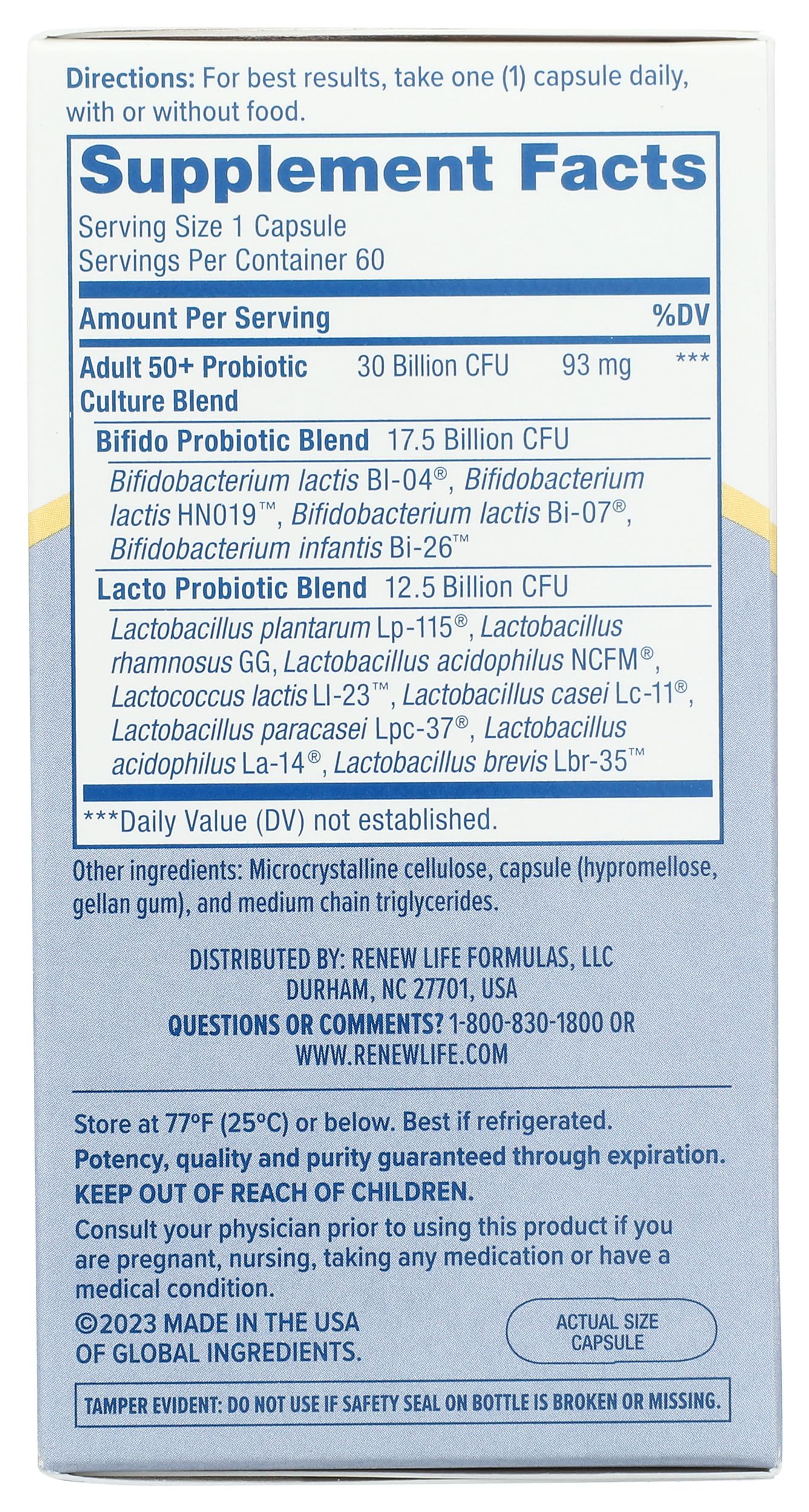 Renew Life Probiotique 30B UF — emballage visible, présentation pratique pour les achats informés