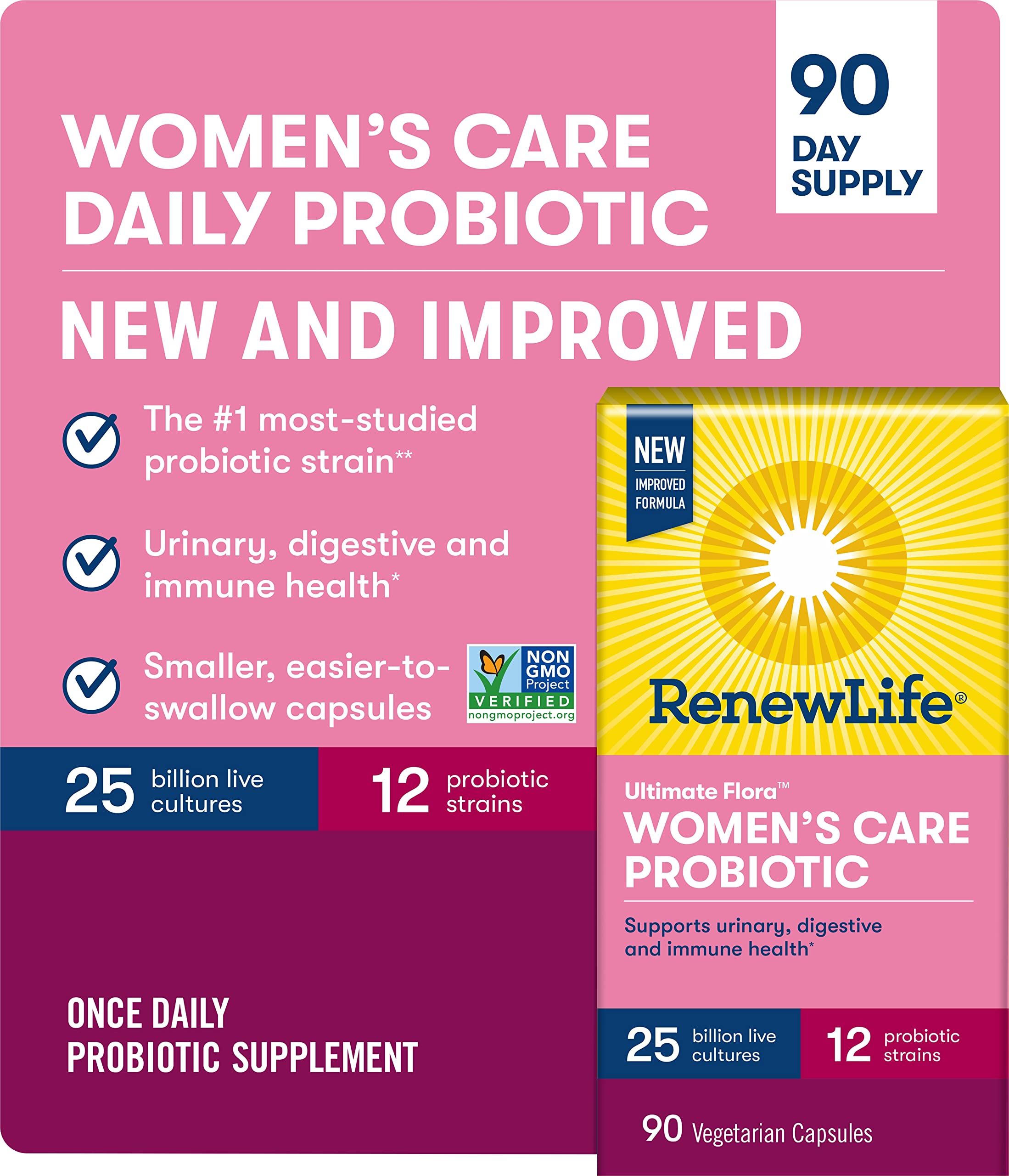 Renew Life Ultimate Flora Soin Femmes – ingrédients probiotiques détaillés.