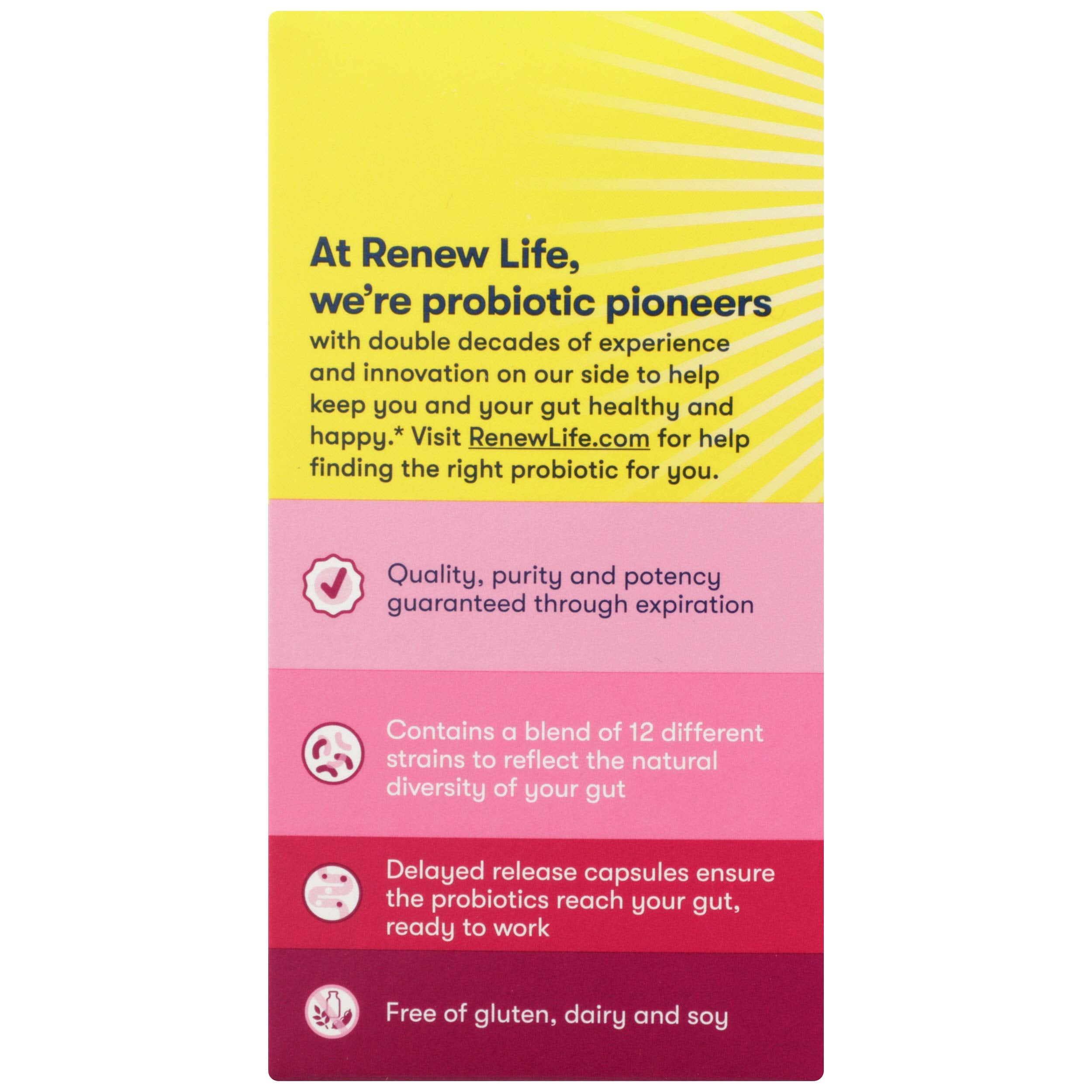 Renew Life : capsule quotidienne prête à l'emploi pour un recours simple et fiable.