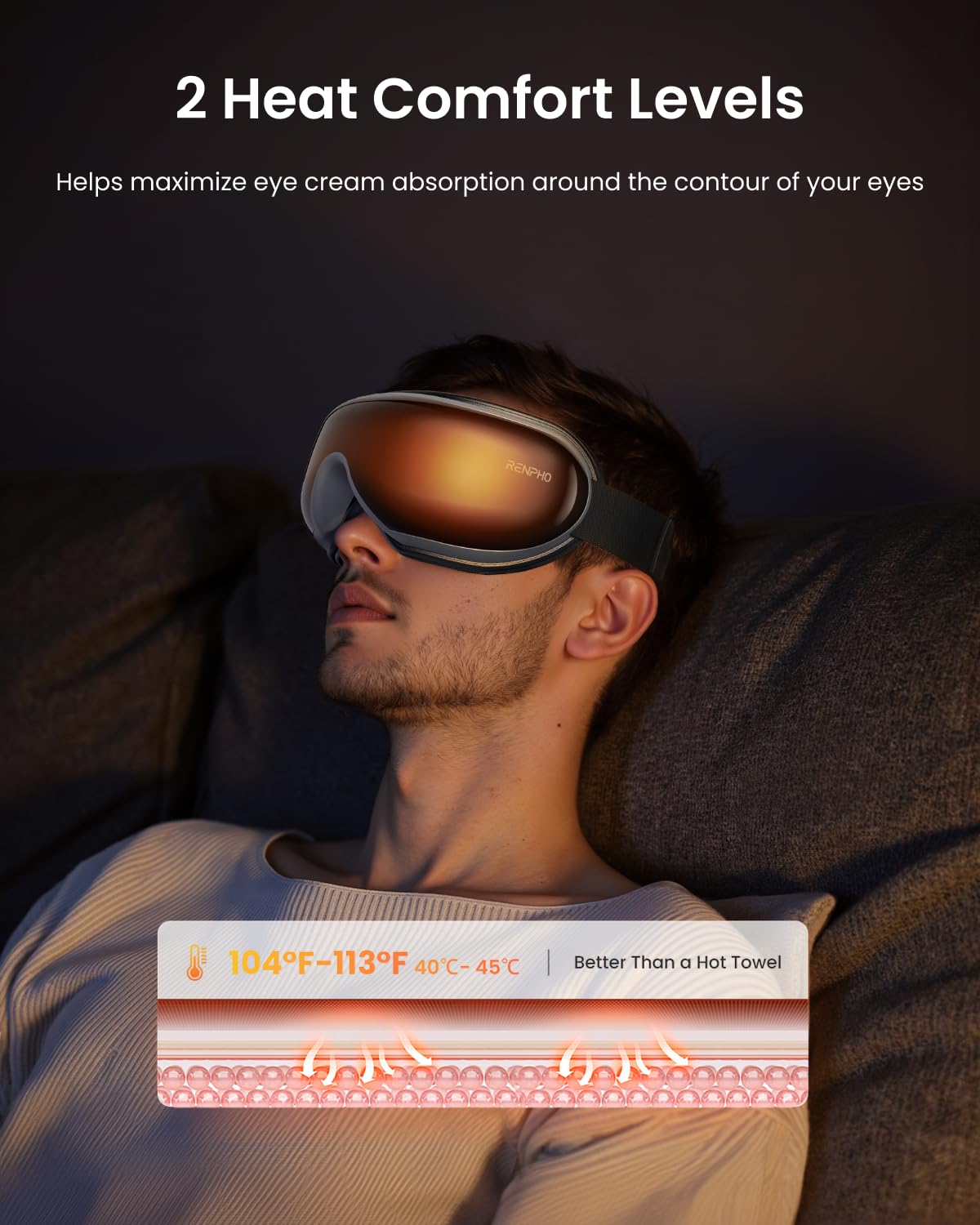 Masseur oculaire RENPHO avec musique sans fil pour playlist personnalisée.
