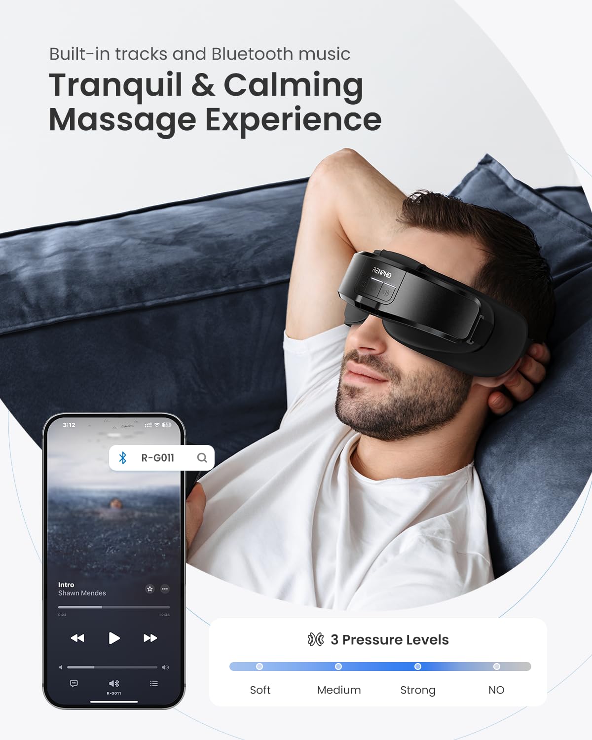 RENPHO Eyeris Shift, compression réglable pour les yeux et les tempes