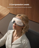 Masseur oculaire RENPHO portable utilisé en avion pour détente pendant le voyage.