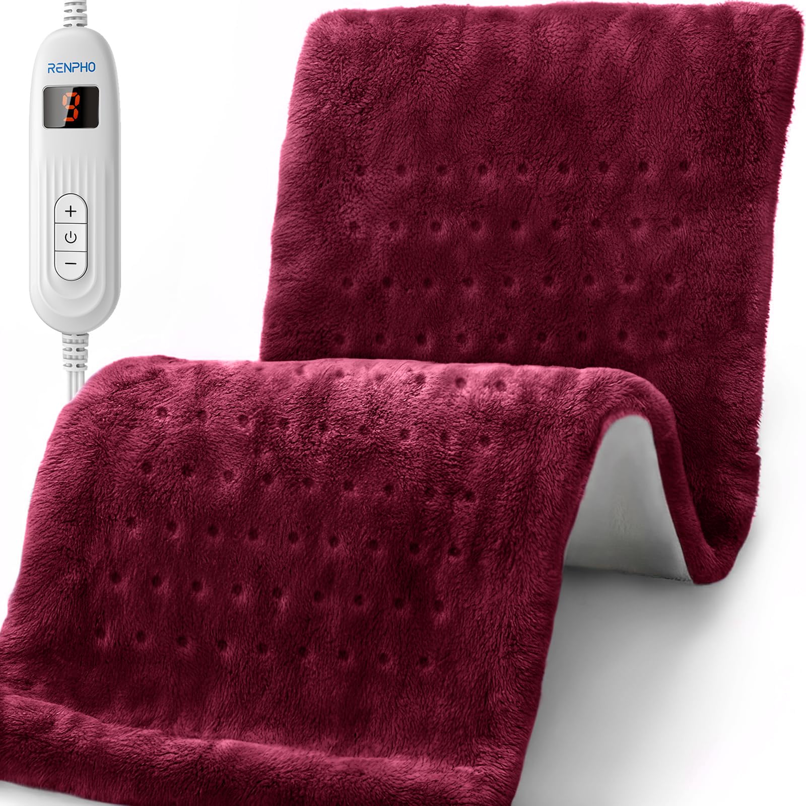 Tapis chauffant RENPHO XL pour dos et épaules, chaleur enveloppante.