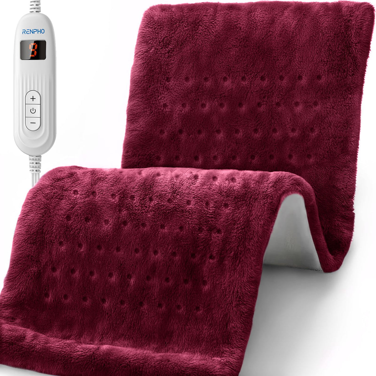 Tapis chauffant RENPHO XL pour dos et épaules, chaleur enveloppante.