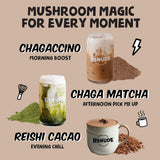 Renude Chaga Matcha, mélange zen à savourer dans une tasse.