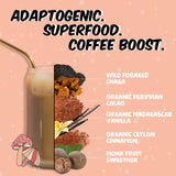 Renude Chagaccino—mélange cacao bio pour latte délicieux et revitalisant.