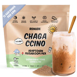 Renude Chagaccino — poudre chaga visible, énergie naturelle potentielle